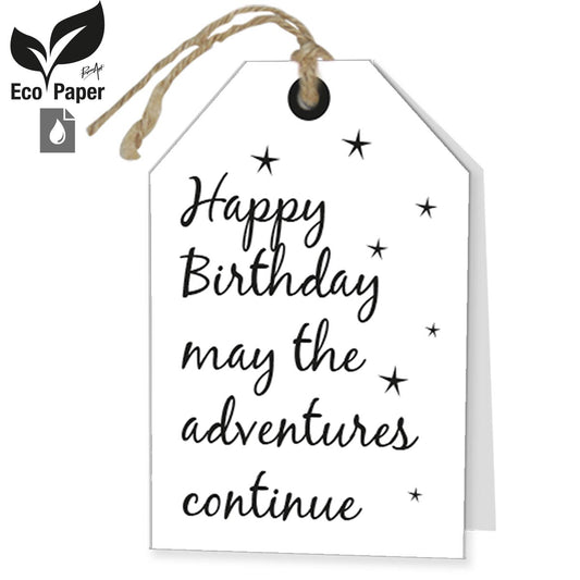 Wenskaart ECO Rebel DE - Happy Birthday may the adventures continue 6 stuks