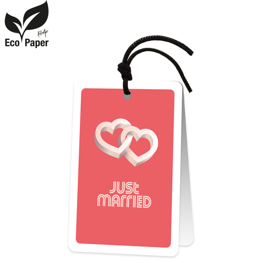Wenskaart Just married 6 stuks