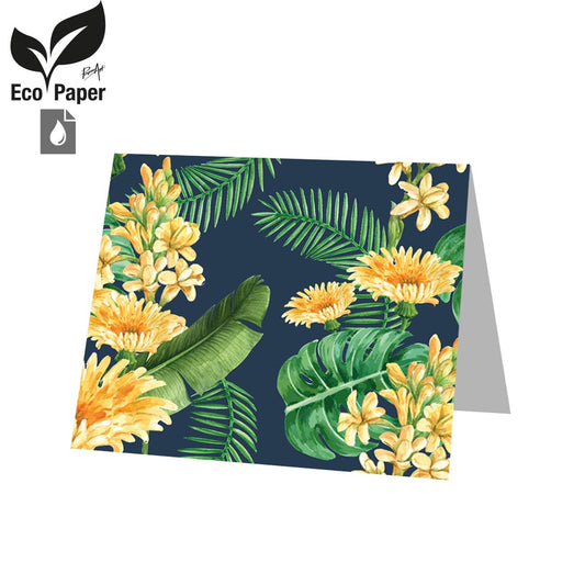Kadokaart Blanco Yellow Dark Flowers 20 stuks
