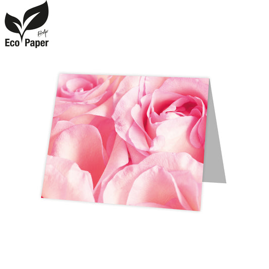 Kadokaart Eco Lumi - Blank Roses - pink 20 stuks