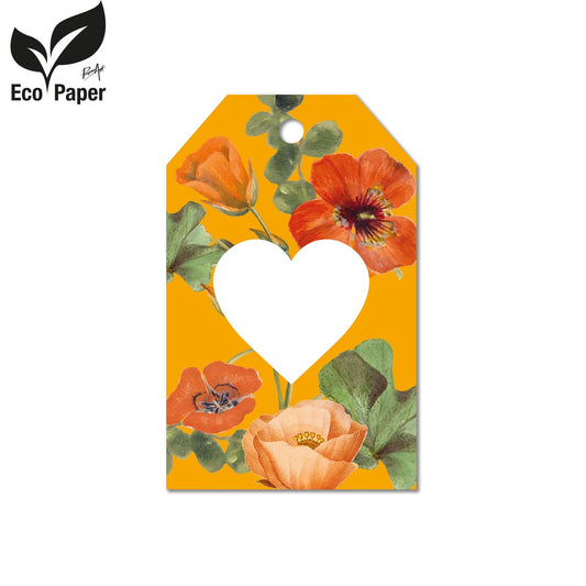 Kadokaart Tropical - Blanco flowers & hart 20 stuks