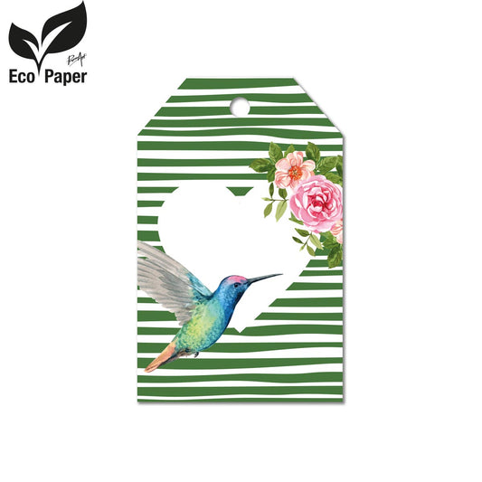 Kadokaart Tropical - Blanco flowers & hart v2 20 stuks