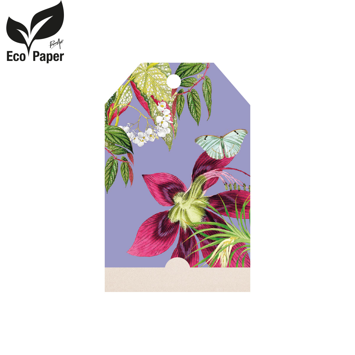 Kadokaart Eco Love - Blank Butterfly and flowers 12 stuks