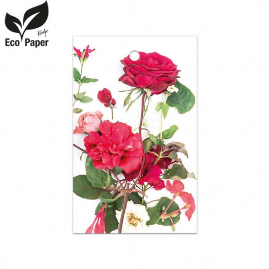 Kadokaart Eco Wildflower - Blanco red roses 25 stuks