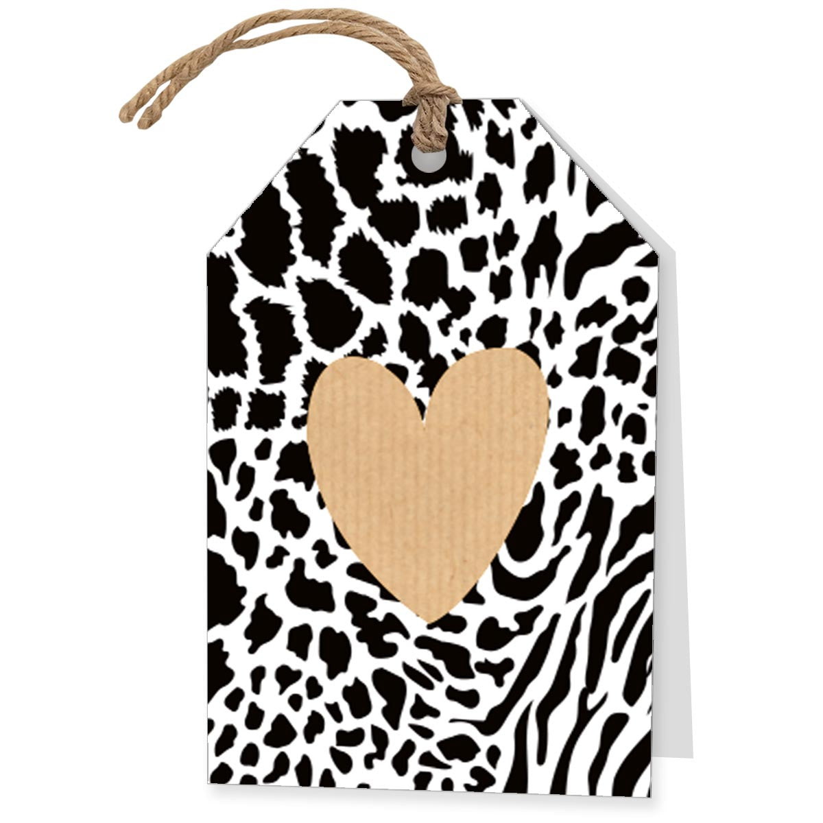 Wenskaart Blanco heart 6 stuks