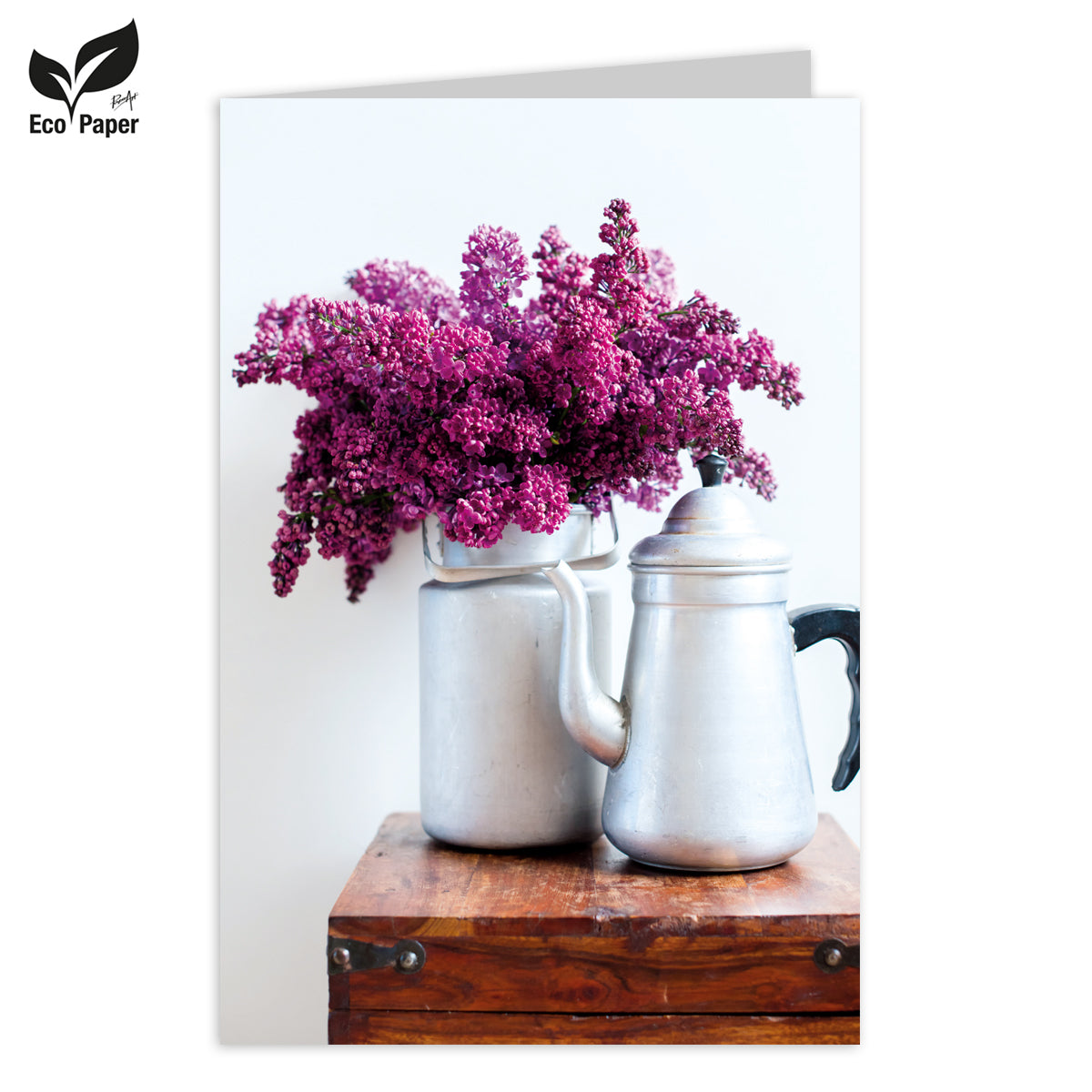 Wenskaart Blank Cosy coffee pot and heather 6 stuks