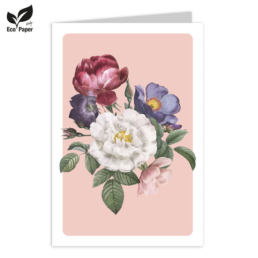 Wenskaart Blank Estee Flowers 6 stuks