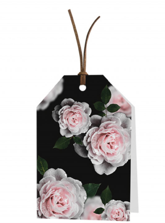 Wenskaart Blank pink roses 6 stuks