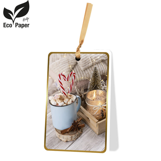 Wenskaart Blank: Cozy table with hot chocolate 6 stuks