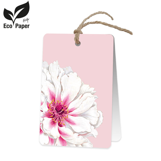 Wenskaart Blank Pink flower 6 stuks