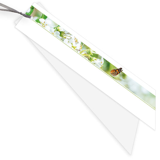 Rouwkaart Ribbon - Butterfly Garden Blanco 25 stuks