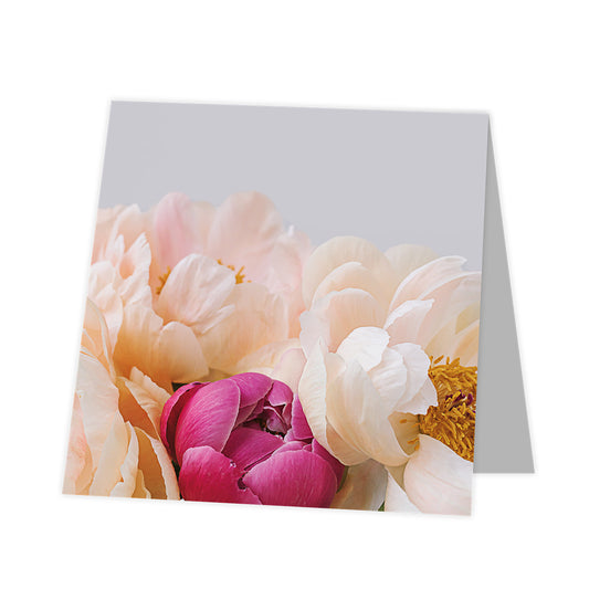Rouwkaart Senza Peonies - Blanco 12 stuks