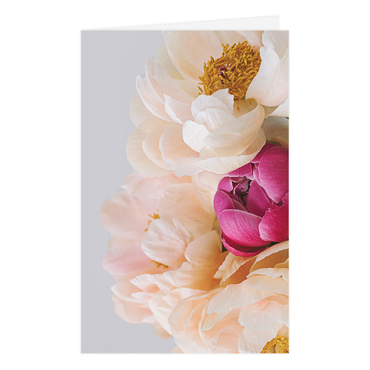 Rouwkaart Senza Peonies - Blanco groot 12 stuks