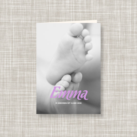 Geboortekaart Pure Moments serie - Babyvoetjes