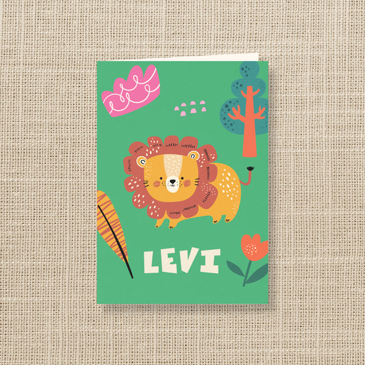 Geboortekaart Dierenfeest serie - Leeuw