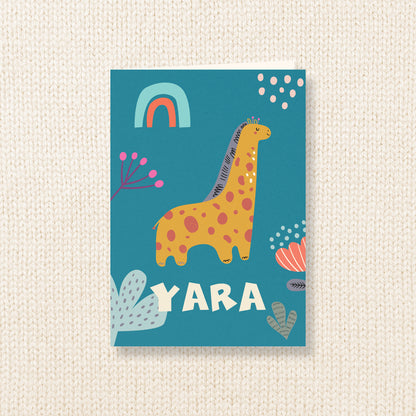 Geboortekaart Dierenfeest serie - Giraffe