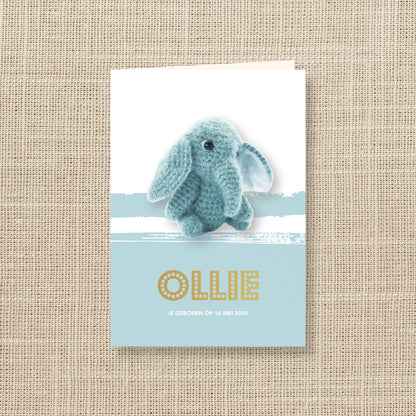Geboortekaart Knuffelvriendjes serie - Olifant