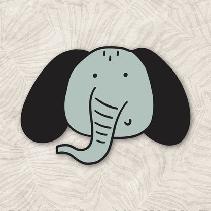 Geboortekaart in contourvorm Kleine Kopjes serie - Olifant