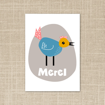 Geboortekaart Fladdervriendjes serie - Merel