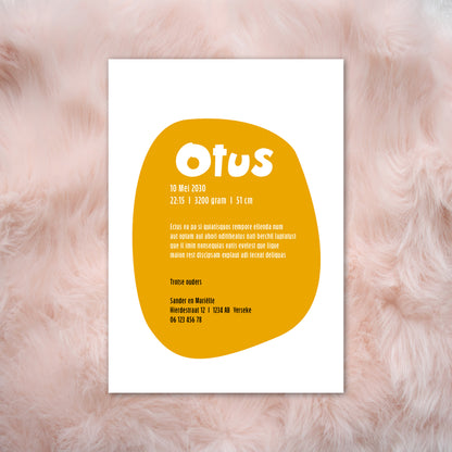 Geboortekaart Fladdervriendjes serie - Otus