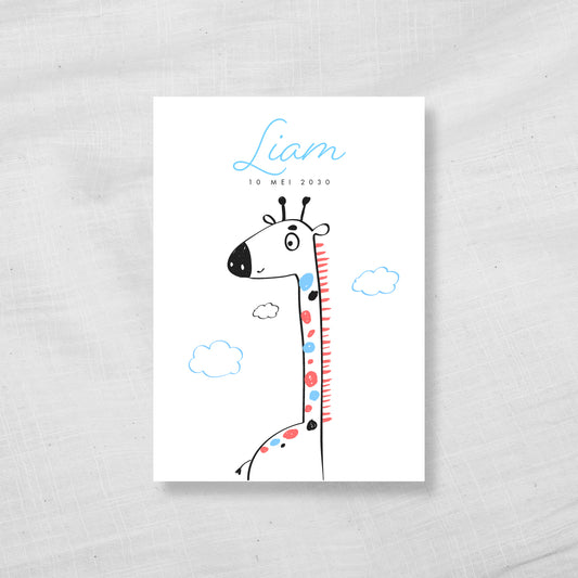 Geboortekaart Doodle Beestjes serie - Giraffe