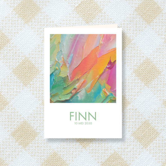 Geboortekaart Kwast & Kleur serie - Finn
