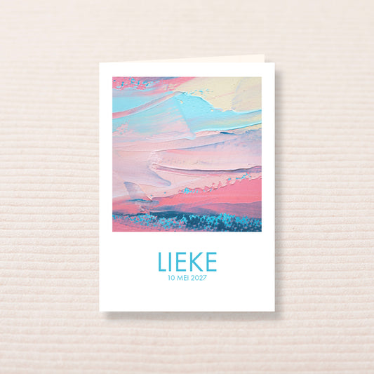 Geboortekaart Kwast & Kleur serie - Lieke
