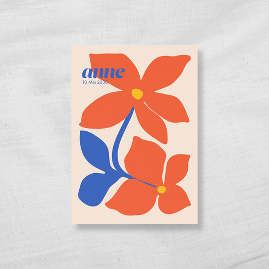 Geboortekaart Bloemenpret serie - Lelie