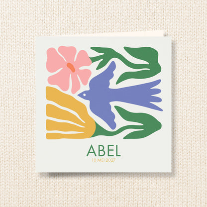 Geboortekaart Nordic Bloom serie - Abel