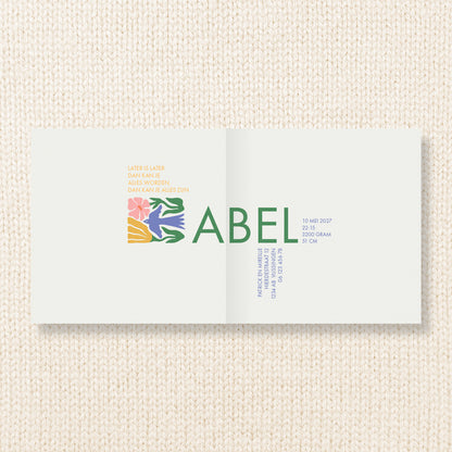 Geboortekaart Nordic Bloom serie - Abel