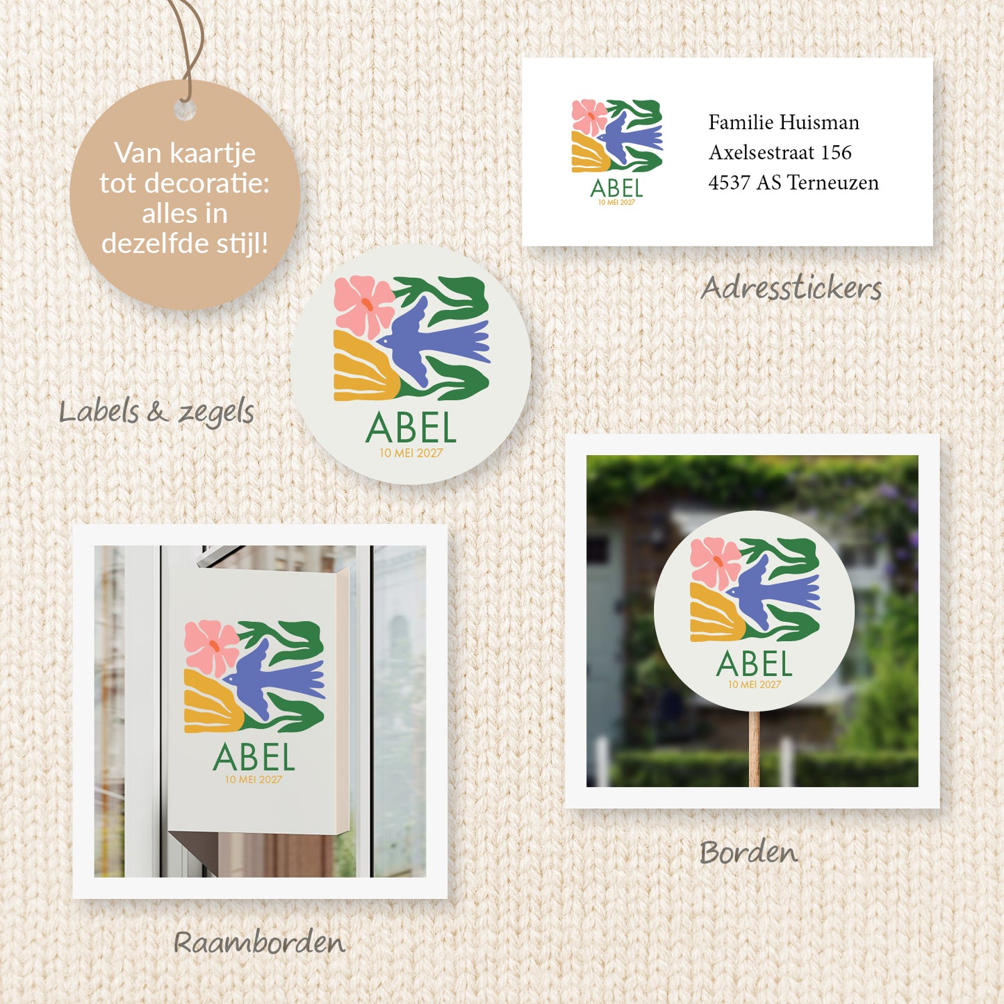 Geboortekaart Nordic Bloom serie - Abel