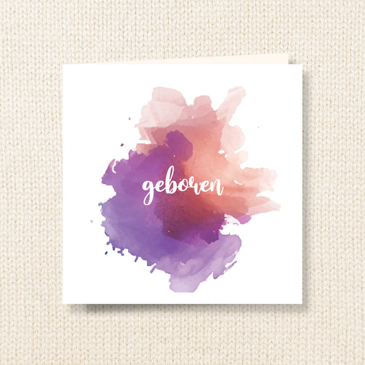 Geboortekaart Aqua Bloom serie - Grape