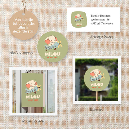 Geburtskarte Vogel Otus (personalisiert)