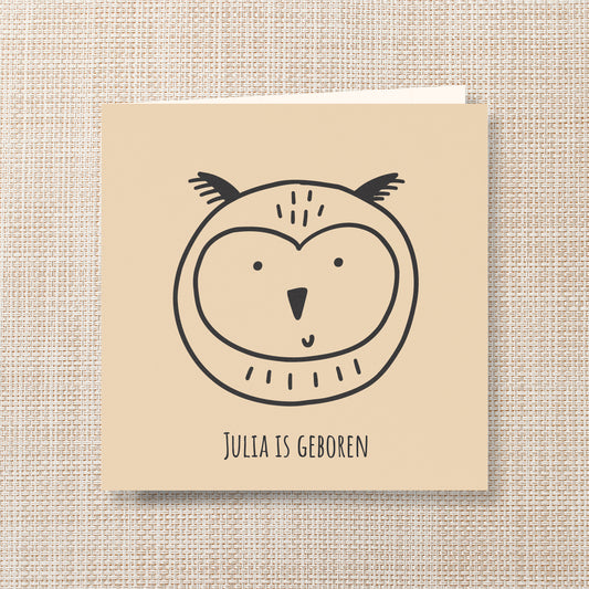 Geboortekaart Kleine Kopjes serie - Uil