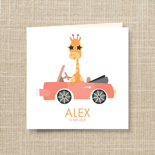 Geboortekaart Zippy Zoo serie - Giraffe