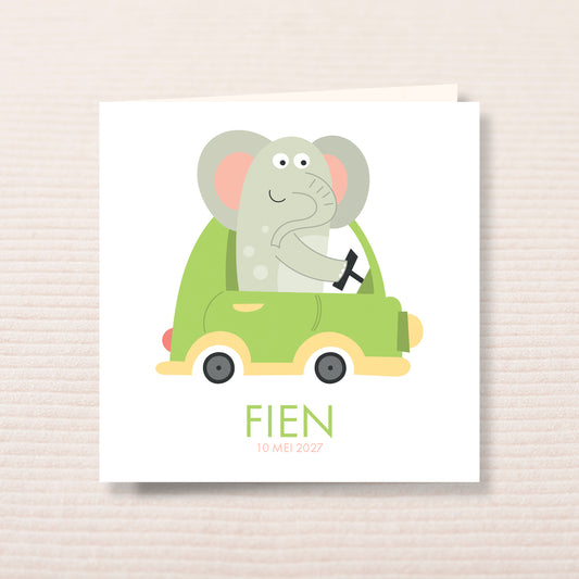 Geboortekaart Zippy Zoo serie - Olifant