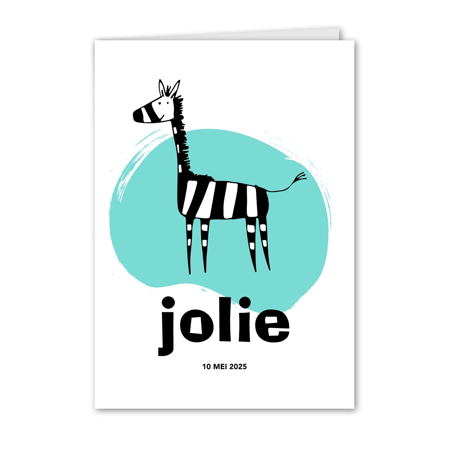 Geburtsanzeige Zebrablau (personalisiert)