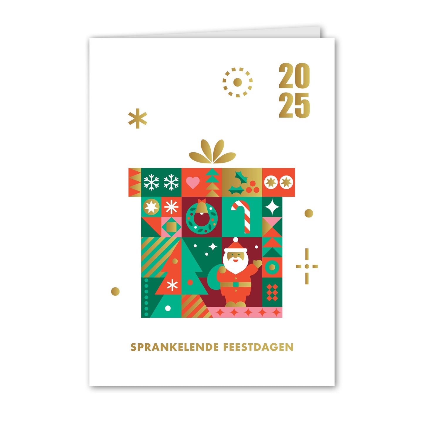 Kerstkaart Cadeau Goud