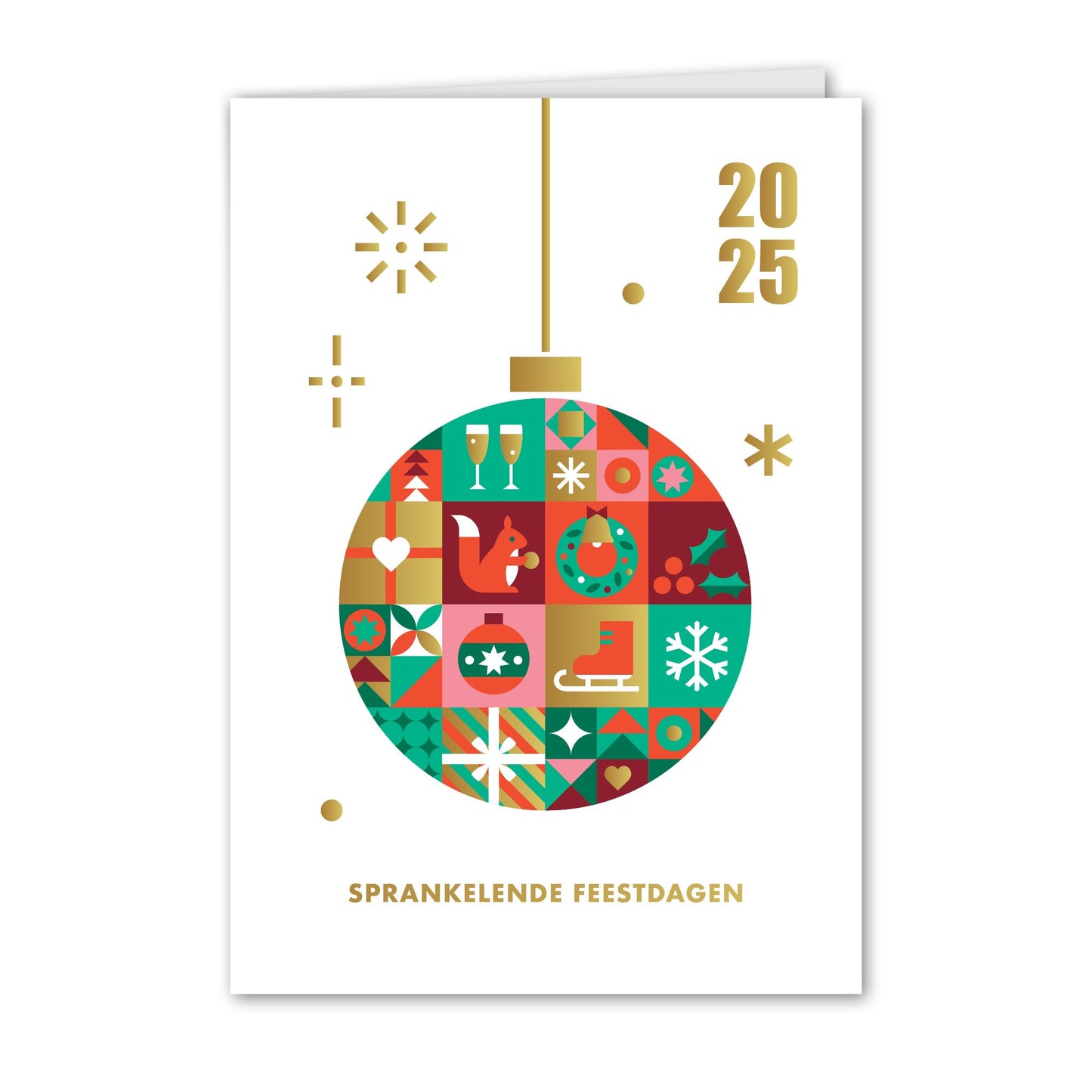 Kerstkaart Kerstbal Goud