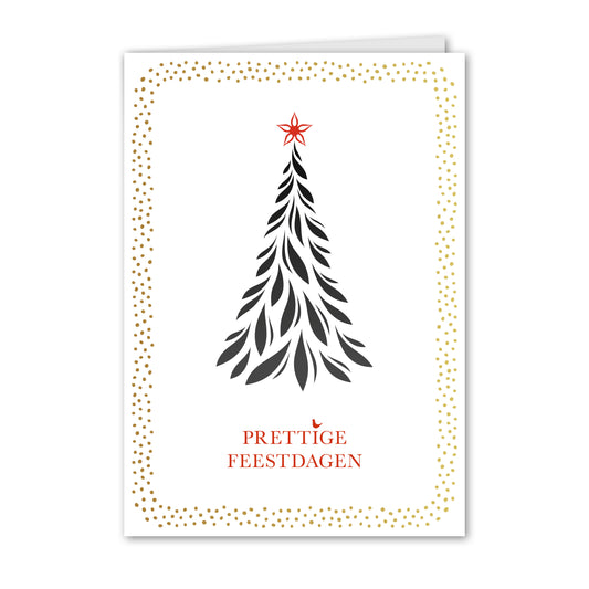 Kerstkaart Kerstboom Sierlijk Goud
