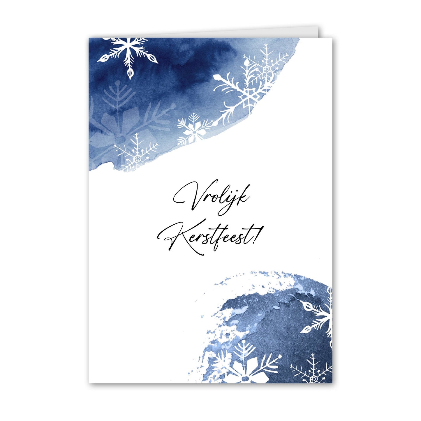 Kerstkaart Aquarel Blauw