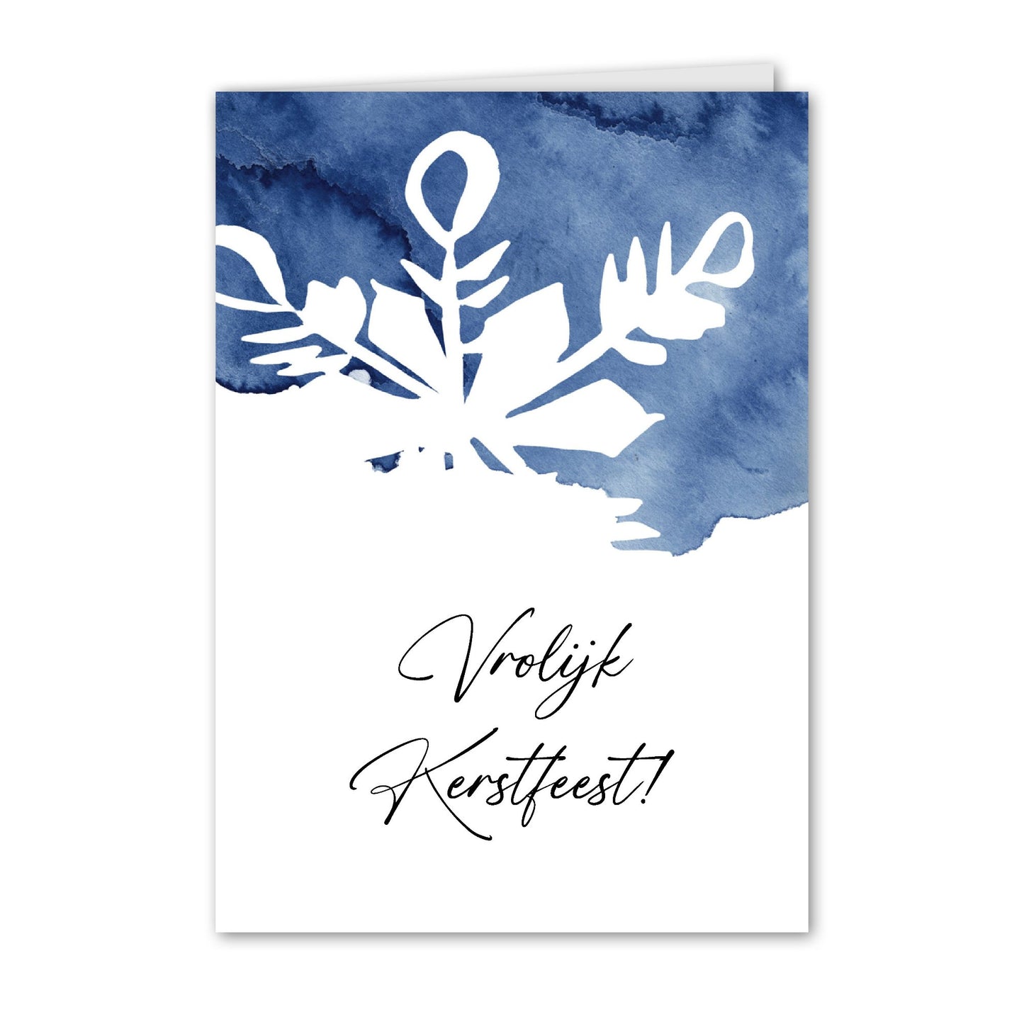 Kerstkaart Aquarel Blauw