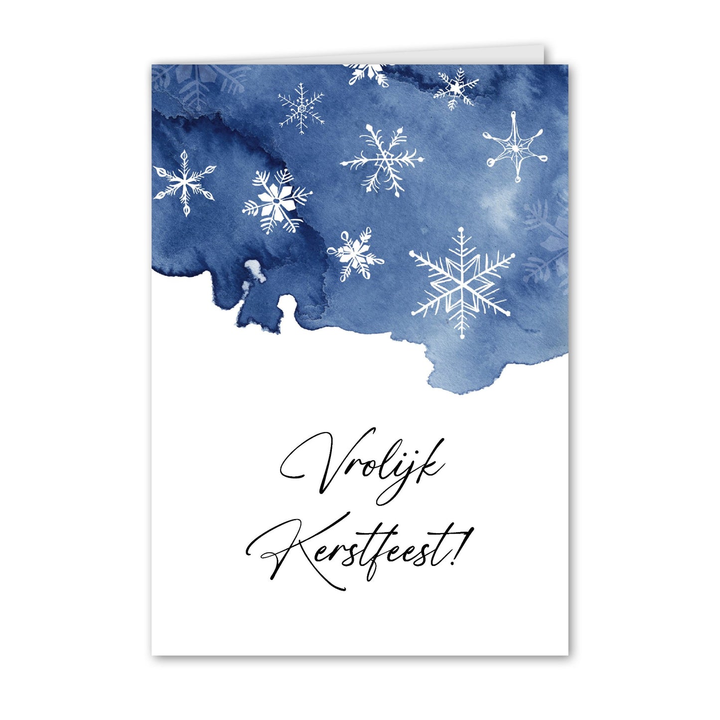 Kerstkaart Aquarel Blauw