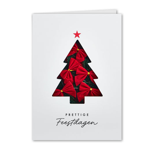 Kerstkaart Kerstboom met Strikjes