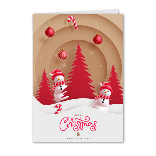 Kerstkaart Sneeuwpop Sierlijke Papercut