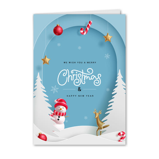 Kerstkaart Sneeuwpop Sierlijke Papercut