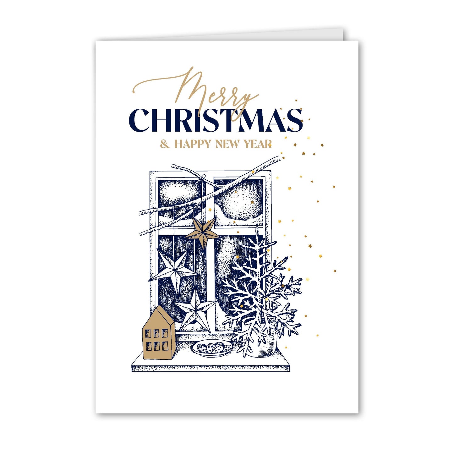 Kerstkaart Decoraties Getekend