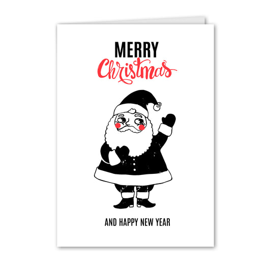 Kerstkaart Kerstman Getekend