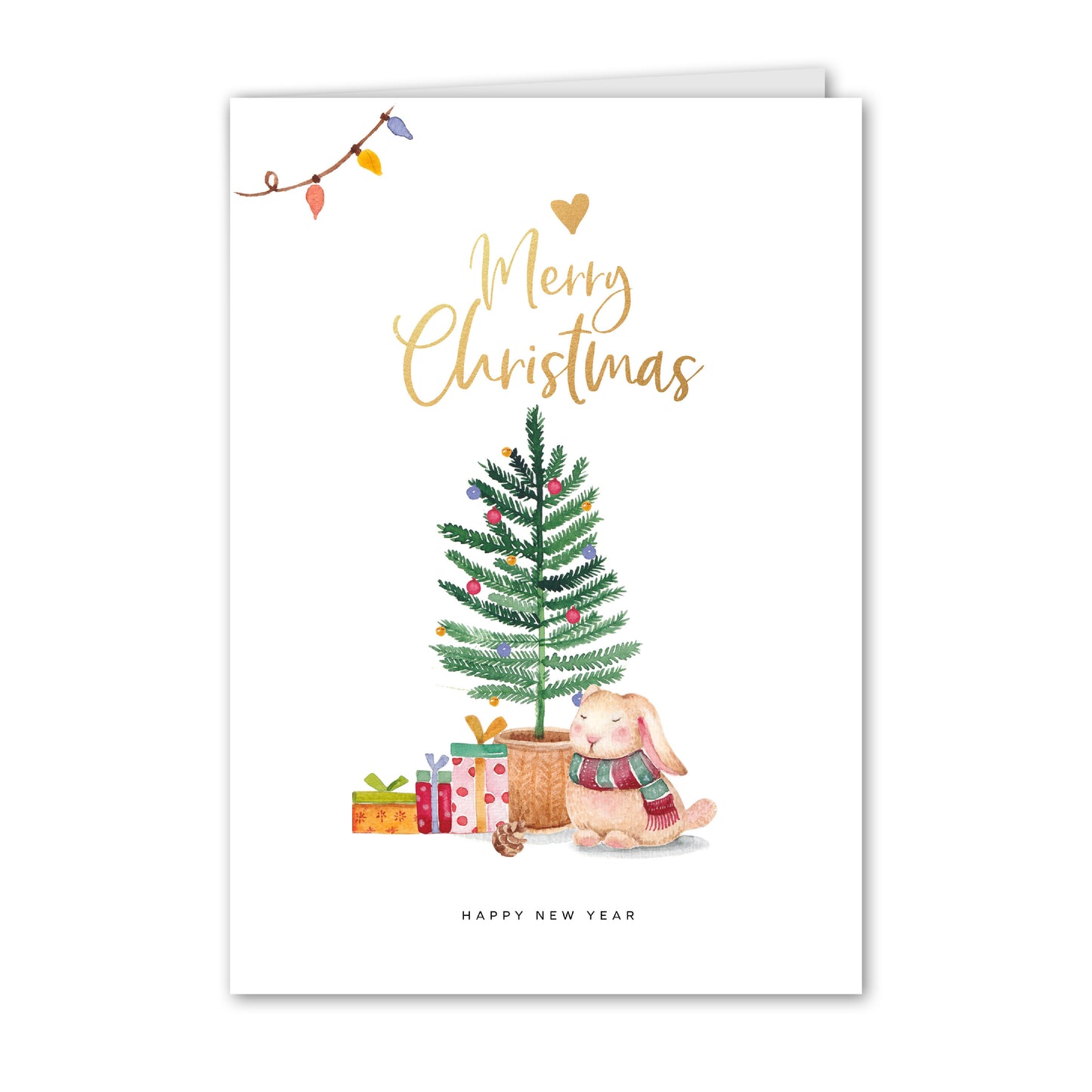 Kerstkaart Konijn Aquarel
