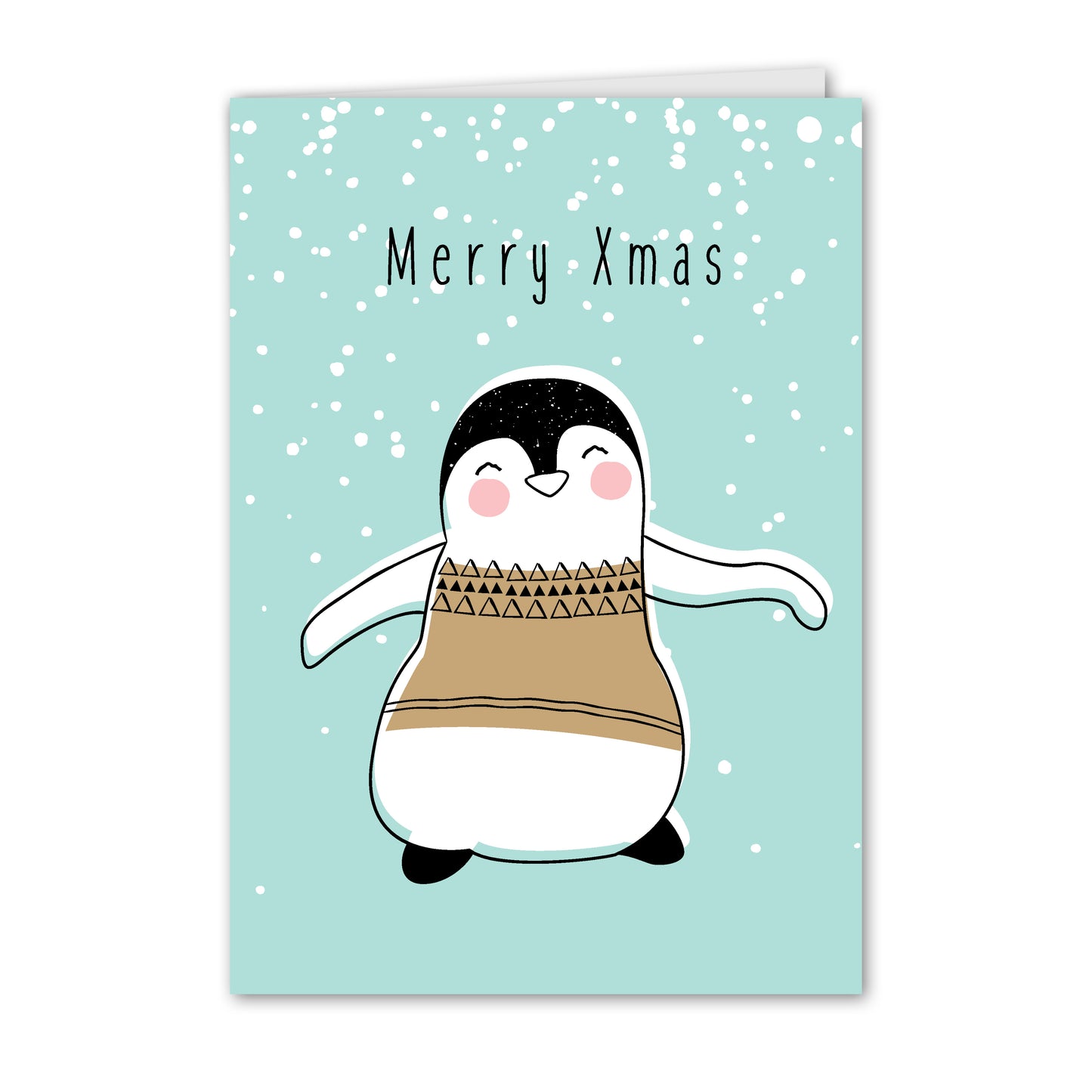 Kerstkaart Pinguïn Getekend